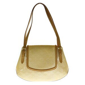 Louis Vuitton Vernis Biscayne Bay Shoulder Bag Yellow Brown Leather Patent